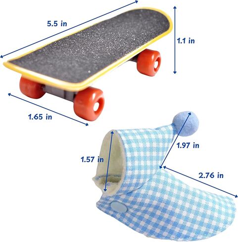 Bird Skateboard Costume, Clothes for Parrots, Costume for Birds and Mini Training Skateboard for Parrots, Bird Clothes, Parakeet Costume, Bird Toys For Parrots, Parrot Clothes for Birds (Blue) in Saudi Arabia