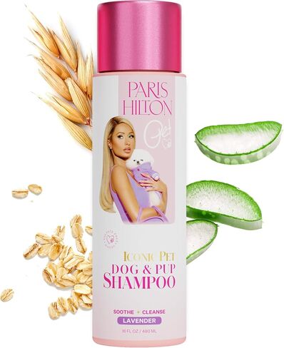 Paris Hilton Dog Shampoo - Lavender Scented Deshedding Pet Shampoo for Dogs & Puppies, Nourishing Oatmeal & Aloe, 480ml - Luxurious Grooming for All Breeds in Saudi Arabia