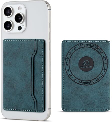 maogoam for MagSafe Wallet, Classic Folio Magnetic Wallet, Stronger Magnetic Card Holder for iPhone 16/15/14/13/12, Leather Magnetic Phone Slim Wallet Fit 4 Cards, RFID Blocking, Dark Brown in Saudi Arabia