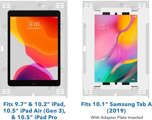 جبل عليه! حامل حائط مضاد للسرقة لأجهزة iPad وiPad Pro وiPad Air وSamsung Tab A | قفل كشك الحائط لجهاز iPad 10.2 | حامل آمن للتابلت متوافق مع أجهزة التابلت مقاس 10.2 و10.5 بوصة (MI-3772W_G7)، أبيض in Kuwait