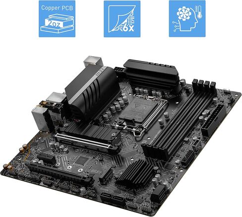 اللوحة الأم MSI PRO B660M-A WiFi DDR4، Micro-ATX - تدعم معالجات Intel Core من الجيل الثاني عشر، LGA 1700 - DDR4 Memory Boost 4800+MHz/OC، فتحة PCIe 4.0 x16، 2 x M.2 Gen4 فتحات، 2.5G LAN، Wi -فاي 6 in Saudi Arabia