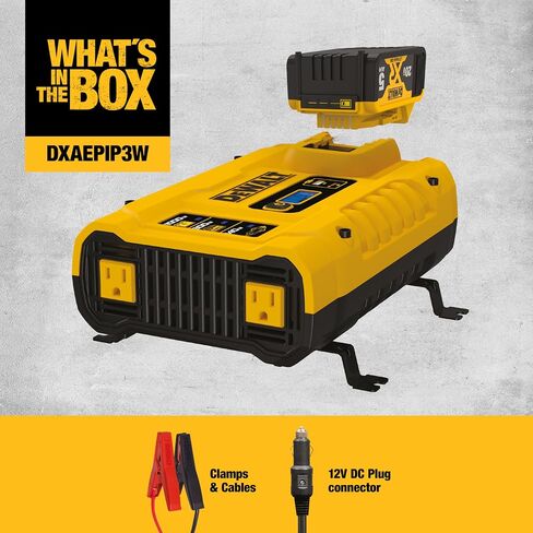DEWALT DXAEPIP3W 20V, 3-Way Powered (Clamps, Battery, DC Plug) 1000 Watt Power Inverter; Dual AC Outlets, 1 USB-A Port, & 1 USB-C 30W Port in Saudi Arabia
