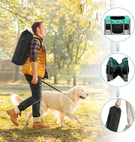 Portable Dog Playpen,Cat Playpen Pet Delivery Room,Portable Kennel Tent Game Pens Suitable for All Medium/Small Pets Metal Dog Crate,with Dog Pee Pad Carring Bag for Indoor/Outdoor Travel (Gray) in Saudi Arabia