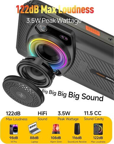 Ulefone Armor 21 Phone Android 14 Rugged Phone Unlocked 16G+256GB Rugged Smartphone 9600mAh 6.58" FHD+ 120Hz 64MP+24MP Night Vision Camera Dual SIM IP68 Smartphone NFC 122dB loudest Speaker IR Blaster in Kuwait
