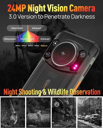 Ulefone Armor 21 Phone Android 14 Rugged Phone Unlocked 16G+256GB Rugged Smartphone 9600mAh 6.58" FHD+ 120Hz 64MP+24MP Night Vision Camera Dual SIM IP68 Smartphone NFC 122dB loudest Speaker IR Blaster in Kuwait
