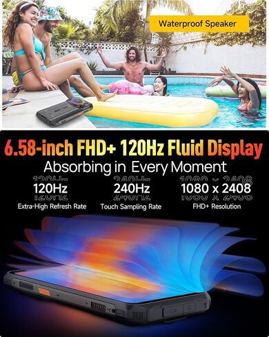 Ulefone Armor 21 Phone Android 14 Rugged Phone Unlocked 16G+256GB Rugged Smartphone 9600mAh 6.58" FHD+ 120Hz 64MP+24MP Night Vision Camera Dual SIM IP68 Smartphone NFC 122dB loudest Speaker IR Blaster in Kuwait