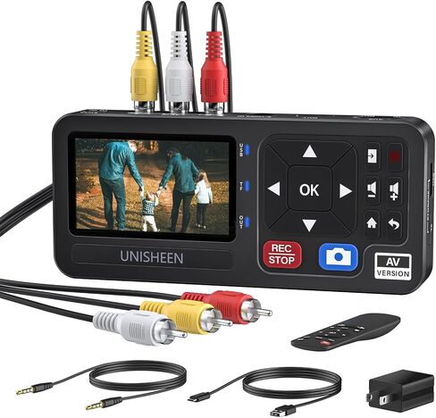 VHS to Digital Converter 2.0 - Converts Analog Video from VHS, VCRs, DVDs, DVR,Hi8, Mini DV,camcorders, and Cassette Tape and Game Consoles to Digital, Add Battery Holder in Kuwait