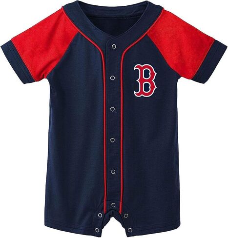 Outerstuff MLB Unisex-Baby Newborn & Infants 0-24 Months Little Slugger Onesie Bodysuit Romper (6/9 Months, Atlanta Braves) in Saudi Arabia