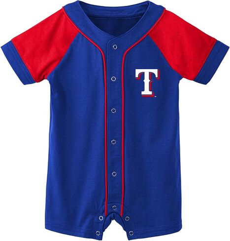 Outerstuff MLB Unisex-Baby Newborn & Infants 0-24 Months Little Slugger Onesie Bodysuit Romper (6/9 Months, Atlanta Braves) in Saudi Arabia