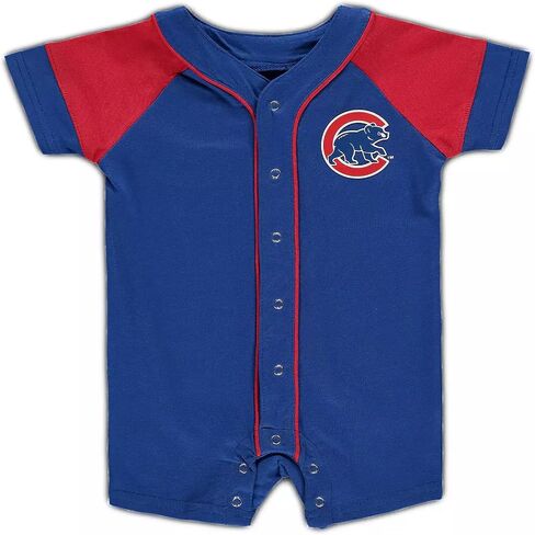 Outerstuff MLB Unisex-Baby Newborn & Infants 0-24 Months Little Slugger Onesie Bodysuit Romper (6/9 Months, Atlanta Braves) in Saudi Arabia