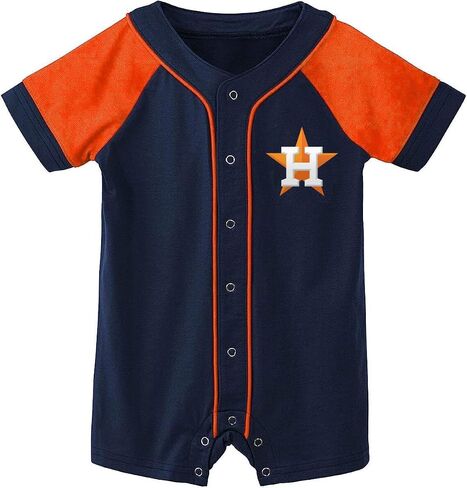 Outerstuff MLB Unisex-Baby Newborn & Infants 0-24 Months Little Slugger Onesie Bodysuit Romper (6/9 Months, Atlanta Braves) in Saudi Arabia