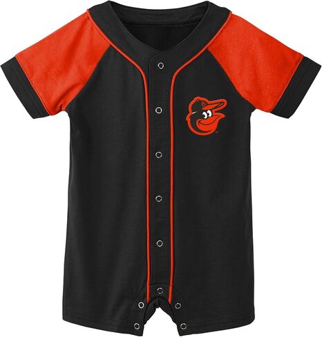Outerstuff MLB Unisex-Baby Newborn & Infants 0-24 Months Little Slugger Onesie Bodysuit Romper (6/9 Months, Atlanta Braves) in Saudi Arabia