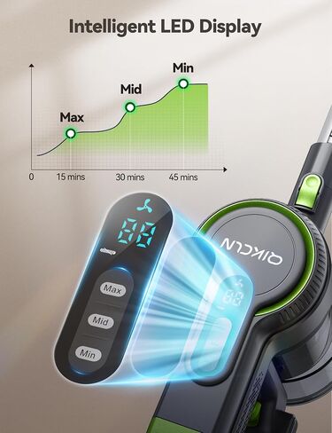 Cordless Vacuum Cleaner, 23kpa Powerful Lightweight Stick Vac with LED Headlights, 3 Modes, 45 Mins Runtime, Rechargeable Portable Handheld Vacuums for Home, Carpet, Hard Floor, and Pet Hair (Blue) in Saudi Arabia