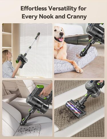Cordless Vacuum Cleaner, 23kpa Powerful Lightweight Stick Vac with LED Headlights, 3 Modes, 45 Mins Runtime, Rechargeable Portable Handheld Vacuums for Home, Carpet, Hard Floor, and Pet Hair (Blue) in Saudi Arabia
