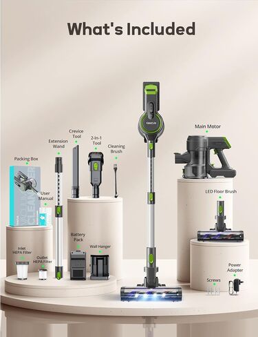 Cordless Vacuum Cleaner, 23kpa Powerful Lightweight Stick Vac with LED Headlights, 3 Modes, 45 Mins Runtime, Rechargeable Portable Handheld Vacuums for Home, Carpet, Hard Floor, and Pet Hair (Blue) in Saudi Arabia