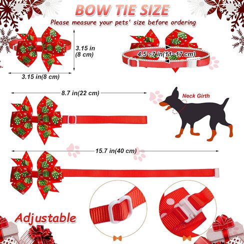 Reginary 85 Pcs Christmas Dog Ties Set Include Christmas Dog Bow Tie Neckties Flower Dog Bowknot Bandana Christmas Dog Scarf for Xmas Puppy Cat in Saudi Arabia