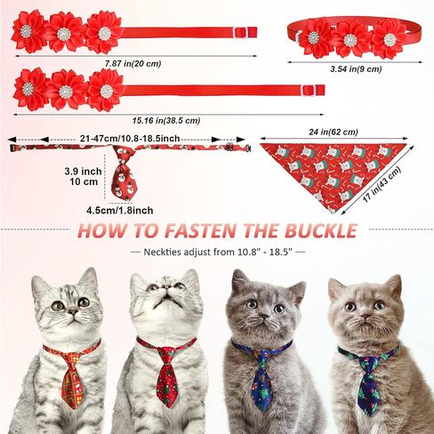 Reginary 85 Pcs Christmas Dog Ties Set Include Christmas Dog Bow Tie Neckties Flower Dog Bowknot Bandana Christmas Dog Scarf for Xmas Puppy Cat in Saudi Arabia