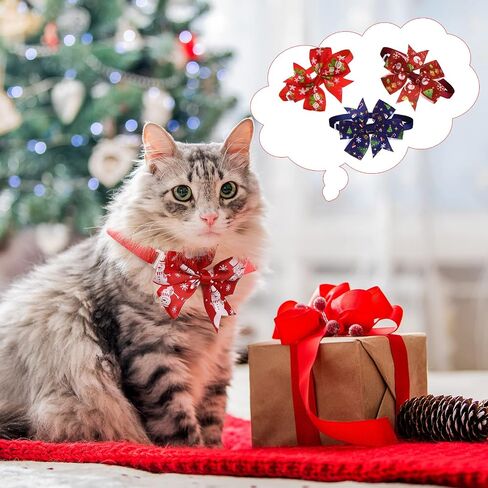 Reginary 85 Pcs Christmas Dog Ties Set Include Christmas Dog Bow Tie Neckties Flower Dog Bowknot Bandana Christmas Dog Scarf for Xmas Puppy Cat in Saudi Arabia