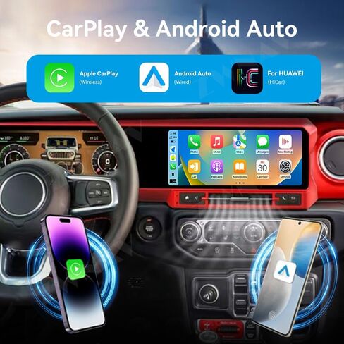 ZWNAV Z-pro Android Car Stereo Upgrade for Jeep Wrangler JL Gladiator 2018-2023, Digital Cluster Car GPS Navigation HeadUnit, Carplay BT 5.0 WiFi Multimedia Display Android Car Radio (Red) in Saudi Arabia