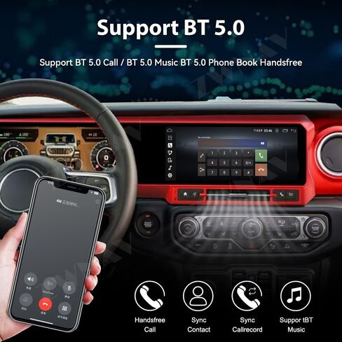 ZWNAV Z-pro Android Car Stereo Upgrade for Jeep Wrangler JL Gladiator 2018-2023, Digital Cluster Car GPS Navigation HeadUnit, Carplay BT 5.0 WiFi Multimedia Display Android Car Radio (Red) in Saudi Arabia
