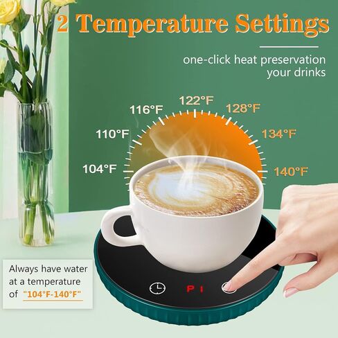 Coffee Mug Warmer, Coffee Cup Warmer with Auto Shut Off for Desk, Heating Plate Candle Wax Warmer with 2 Temp Settings & 1-12H Timer for Coffee, Tea, Milk, Cocoa, Gifts for Women in Saudi Arabia