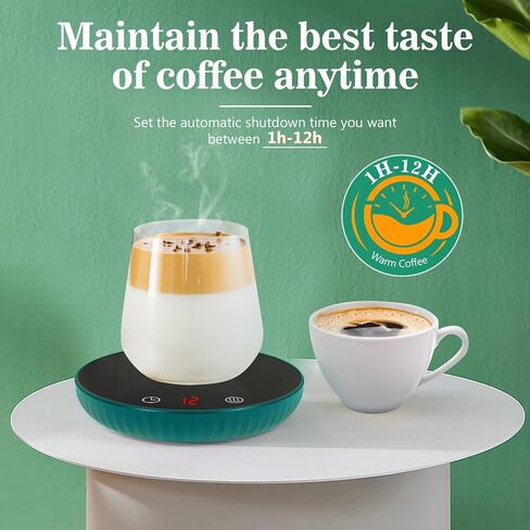 Coffee Mug Warmer, Coffee Cup Warmer with Auto Shut Off for Desk, Heating Plate Candle Wax Warmer with 2 Temp Settings & 1-12H Timer for Coffee, Tea, Milk, Cocoa, Gifts for Women in Saudi Arabia