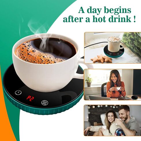 Coffee Mug Warmer, Coffee Cup Warmer with Auto Shut Off for Desk, Heating Plate Candle Wax Warmer with 2 Temp Settings & 1-12H Timer for Coffee, Tea, Milk, Cocoa, Gifts for Women in Saudi Arabia