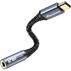 KOOPAO USB Type C to 3.5mm Audio Adapter, Supports Stereo and Wired Headphones