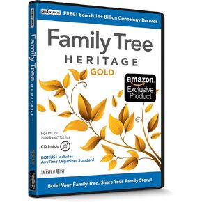 Family Tree Heritage Gold 16 - برنامج الأنساب - يتضمن عمليات بحث مجانية في FamilySearch، أكبر قاعدة بيانات لعلم الأنساب في العالم - قرص مضغوط/كمبيوتر شخصي