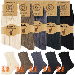 5 Pairs Alpaca Socks Women Wool Socks for Women Thermal Socks Winter Socks Warm Socks Cozy Socks Thick Socks Women Socket Set Boot Socks Birthday Gifts for Women