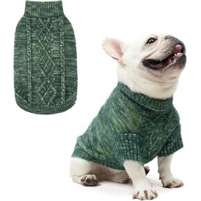 KOOLTAIL Small Dog Sweater, Fuzzy Thick Super Soft Warm Dog Winter Sweater Turtleneck Pullover for Cold Weather, Classic Cable Knitwear, Fleece Pet Fall Clothes Coats Puppy Cats Girls Female Pink S