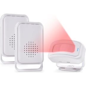 Motion Sensor Alarm Motion Detector Alarm Doorbell Indoor Alarms Business Door Entry Chime Multifunctional Door Alarms Wireless Detector with LED Indicator & Vibration (1 Sensor + 2 Receiver)