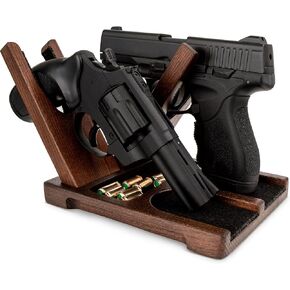 TESLYAR Wood Pistol Rack for Gun Safe – Gun Storage for Handguns or Revolvers – Gun Safe Accessory – Gun Safe Organizer Cabinet Storage – Handmade from Ash Wood – Great Idea Gifts for a Gun Lover