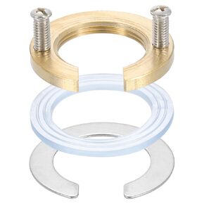 uxcell 2Sets Female Thread Hex Lock Nut 1-1/4inch (30.5mm) Brass C-Type Single Hole Faucet Lock Nuts with C-Type Gasket, Faucet Fixing Tool Set for Kitchen Bathroom Basin Sink