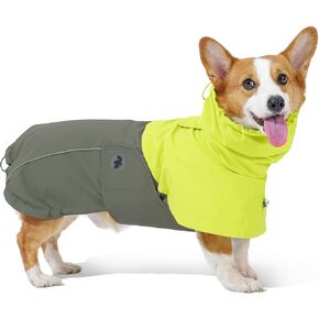 RS Dog Raincoat, All-Weather Jacket, Waterproof, Windproof & Lightweight, Teflon™ Fabric Protector (Bright Orange, X-Large)