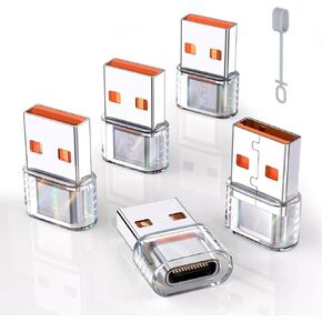 USB to USB C Adapter 5Pack, USB-C Female to USB A Male OTG Type C Converter for iPhone 16 Charger, iPhone 15/14/13 Pro Max, Apple Watch Ultra, AirPods, iPad, Samsung Galaxy S24, Car
