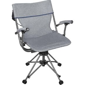 Zenithen Outdoor/Indoor Folding Portable Lawn 360 Swivel Bag Chair with Armrests (Blue Grey)