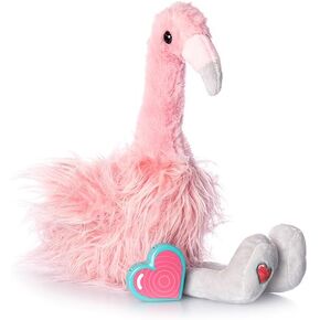 MBHB Digital Voice Recorder Stuffed Animal w/20 Second Recorder, Capture Baby's Heartbeat During Pregnancy + Ultrasound for Baby Showers, Registry, Birthdays, New Mom Gift, Flamingo