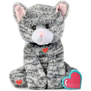 MBHB Digital Voice Recorder Stuffed Animal w/20 Second Recorder, Capture Baby's Heartbeat During Pregnancy + Ultrasound for Baby Showers, Registry, Birthdays, New Mom Gift, Gray Kitty