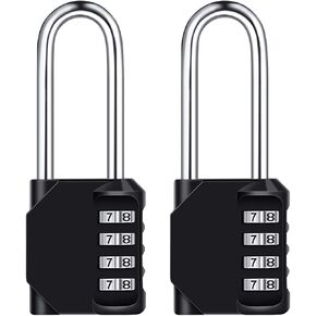 3 Pack 2.6 Inch Long Shackle Combination Lock, Diyife 4 Digit Outdoor Waterproof Padlock, Plated Steel Combination Clasp & High Security for Fence, Schools, Gyms, Sports Locker, Black