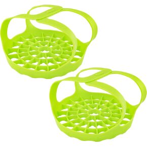 Pressure Cooker Bakeware Sling Silicone Tool Eggs Hot Pots Compatible W/ Instant Pot Foldable Easy to Store and Clean, 2 Pack