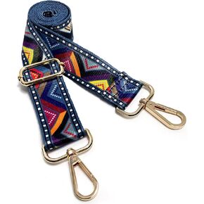 Dsigo Halloween Purse Strap, 1.5" Wide Gold Alloy Buckle Floral Printing Crossbody Shoulder Strap for Bag Handbag Canvas Bag Crossbody Bags - Halloween Boo