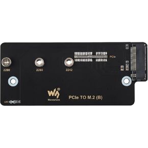 Waveshare PCIe to M.2 Adapter (B), Compatible with Raspberry Pi Compute Module 4, Supports NVMe Protocol M.2 Solid State Drive, High-Speed Reading/Writing
