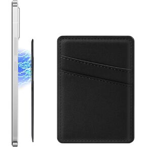 SS Magnetic Phone Wallet for MagSafe, Magnetic Card Holder for Back of Phone Compatible for iPhone 15/14/ 13/12 Series, MagSafe Accessories, Black