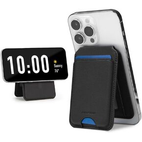 PureGear 2-in-1 MagSafe Wallet, Magnetic Card Wallet Holder with Kickstand for iPhone 15/14/13/12 Series, MagSafe Compatible, Open ID Window, iPhone Wallet and Adjustable Stand (Black)