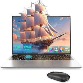 كمبيوتر محمول مقاس 16 بوصة، كمبيوتر محمول BaseBook Pro للطلاب مزود بمعالج Core i5-1035G4، ورسومات Iris Plus، وذاكرة وصول عشوائي 32 جيجابايت و1 تيرابايت SSD، وشاشة IPS FHD بدقة 1920x1200، و100% sRGB، ونسبة 16:10، وLAN، وبصمة الإصبع