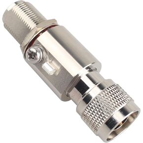 Lightning Arrestor N Male to N Female Low Loss Coaxial Surge Protector 50 Ohm DC 0-6GHz for 3G 4G LTE 5G Wi-Fi 900MHz Helium LoRa and Other Outdoor Antennas (ANT-211-002)
