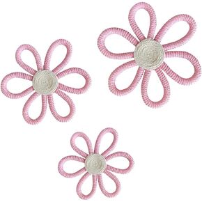 Namhcir 3Pcs Boho Wall Decor Daisy Flower Wall Hanging Pendant Wall Art Sign for Nursery Bedroom Home Dorm Gifts Decor