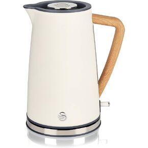 Swan SK14610WHTN Nordic Electric Kettle, 10"x6.3"x8.7", Cotton White