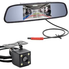 4.3 Inch TFT LCD Car Mirror Monito Rear View Reverse Backup Car LED Camera for Cars,Trucks,Pickups,Suvs,RV,Bus Vehicle Video Parking System Easy Install